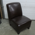 Brown Leather Low Reception Lounge Chair
